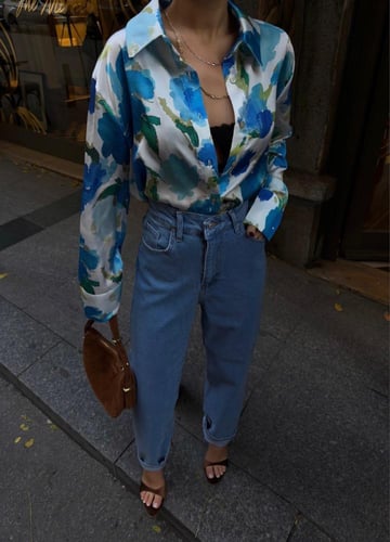 بلايز حرير بطبعات