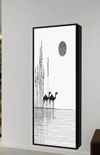 دولاب عبايات فاخر مع باب لوحة جدارية – تصميم مودرن...