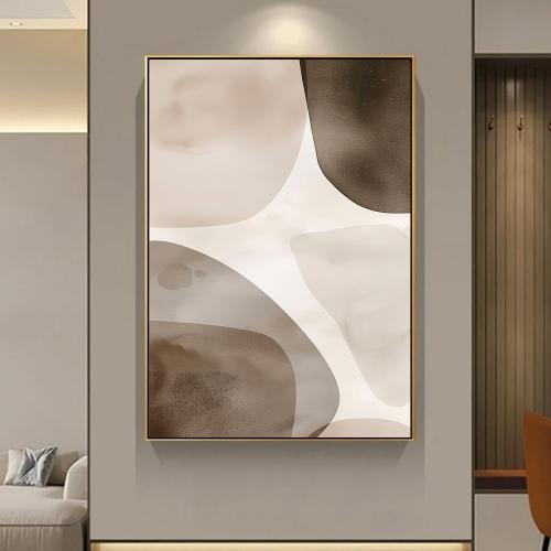 لوحة جداريه بتصميم مودرن وأشكال هندسية متداخلة بأل...