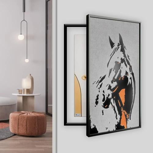 لوحة تغطية طبلون مودرن حصان بتصميم جرافيكي عصري با...