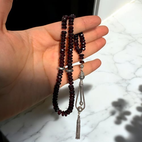 سبحة قارنت رودلايت طبيعي بشهادة المختبر