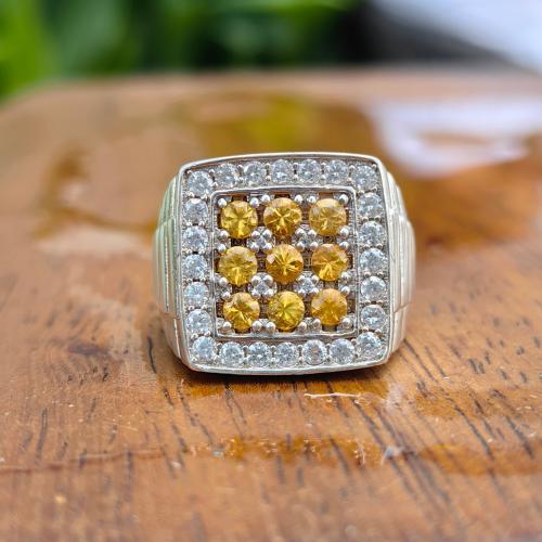 خاتم زفير أصفر طبيعي