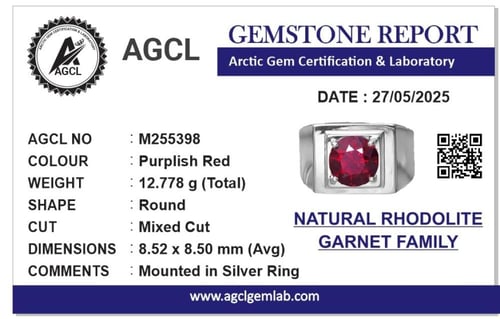 خاتم قارنت رودلايت طبيعي