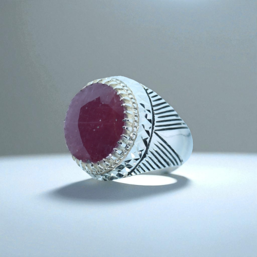 خاتم ياقوت طبيعي