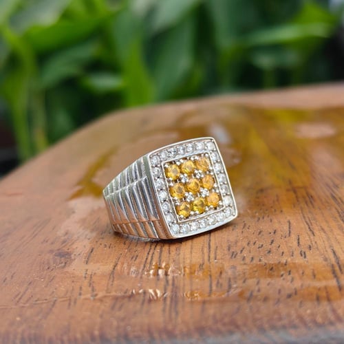 خاتم زفير أصفر طبيعي