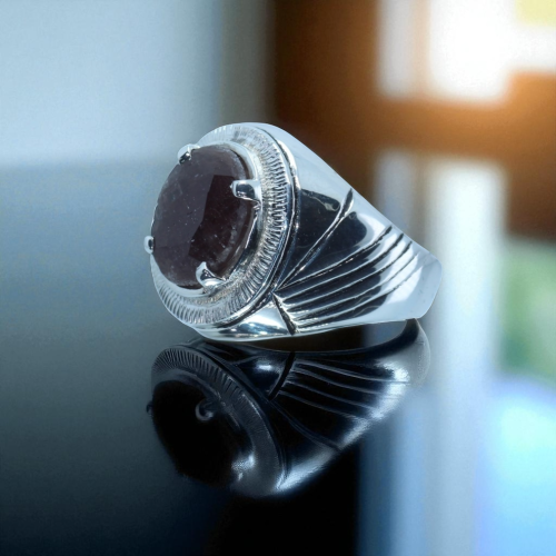 خاتم زفير بني طبيعي