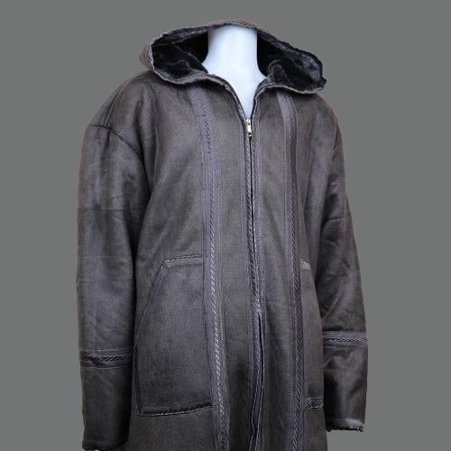 فروة رجالي مخمل سحاب قبوع لون | رمادي