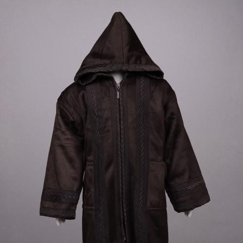 فروة ولادي مخمل بسحاب | بني محروق