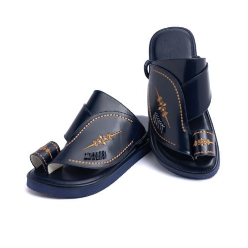 نعال مطرز لون كحلي كفتون