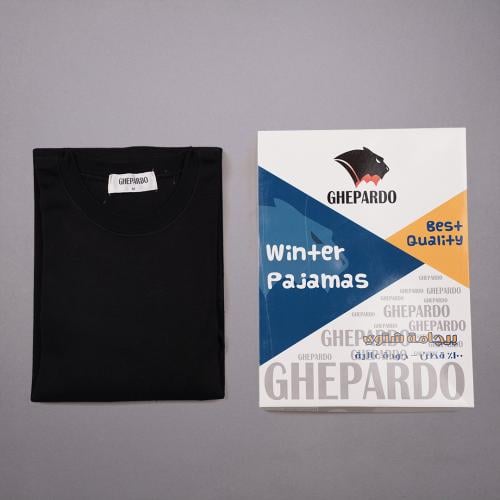 فنيلة شتوية كم طويل اسود | جيباردو