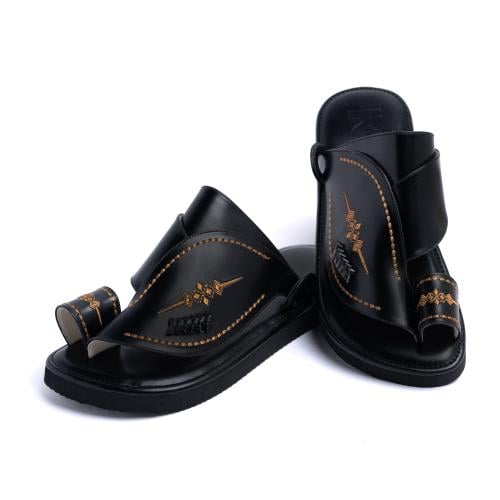 نعال شرقي مطرز لون أسود كفتون