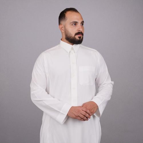 ثوب الشخصية قطن لون كريمي