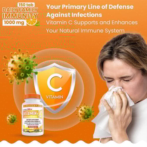 فيتامين سي 1000 مجم 150 قرص قابل للمضغ من هوليستا