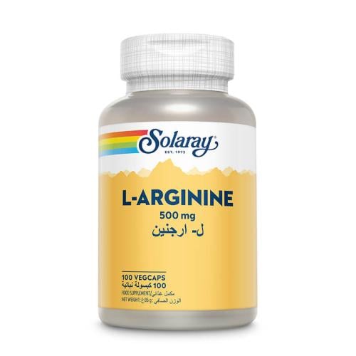 مكمل إل أرجينين 500 مجم 100 كبسولة من سولاراي