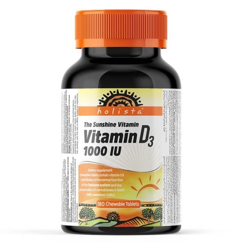 فيتامين د3 - 1000 وحدة دولية - 180 قرص قابل للمضغ...