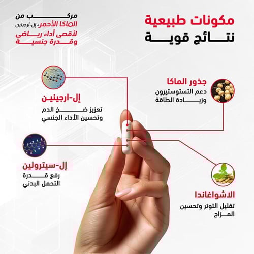 فيتامين ريد ماكا مع ال ارجينينين 90 كبسولة من سينس...