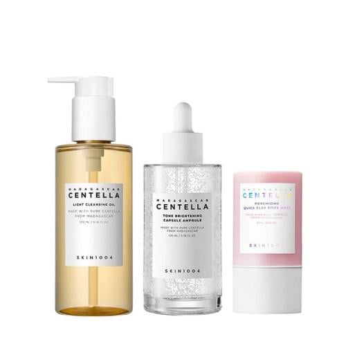 مجموعة تنظيف وتفتيح البشرة وتنقية المسام سنتيلا مد...