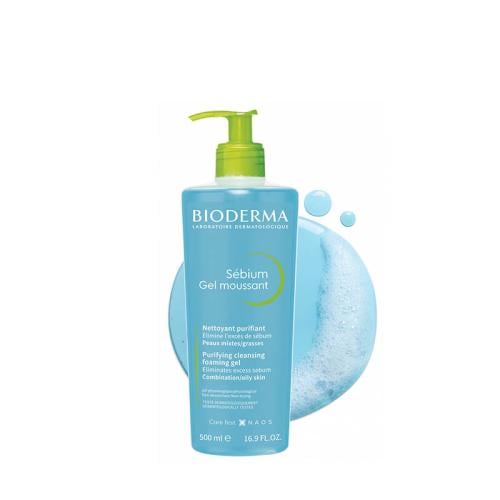 غسول بيوديرما جل رغوي لتنظيف وتنقية البشرة 500 مل