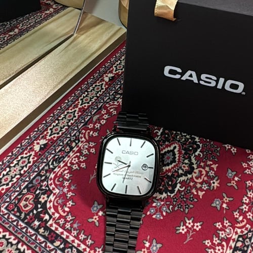 ساعة كاسيو السعودية اسود مع ابيض