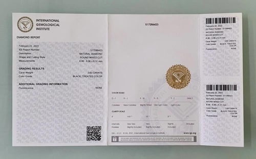 الماس اسود افريقي نادر 3.6 قيراط
