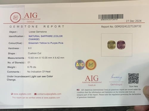 زفير أصفر متغير اللون الي وردي طبيعي (غير معالج) 6...