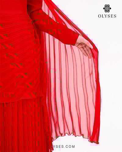 فستان سهرة احمر(تسليم فوري)