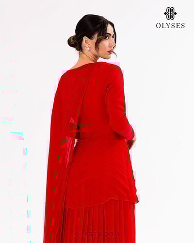 فستان سهرة احمر(تسليم فوري)