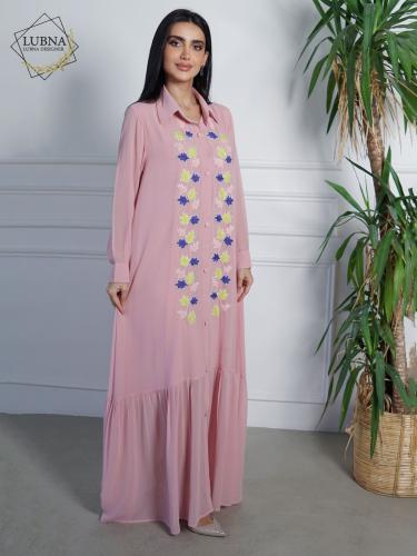 جلابية كريب جورجيت تطريز يدوي