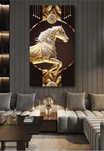 لوحة جدارية فنية بتصميم خيل C891