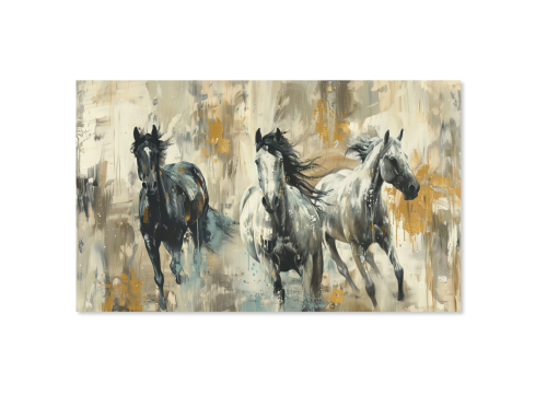 لوحة جدارية فنية بتصميم خيل C1916