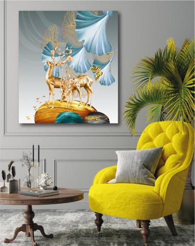 لوحة جدارية فنية تصميم غزال C105