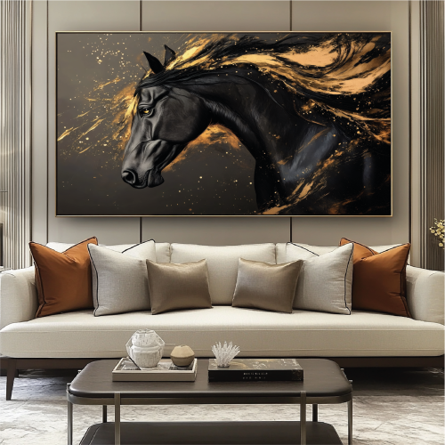 لوحة جدارية فنية بتصميم خيل C1911