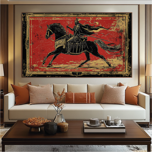 لوحة جدارية فنية بتصميم خيل C1908