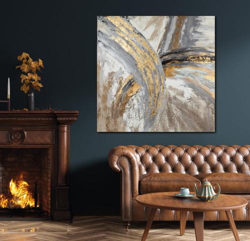 لوحة جدارية فن تجريدي مربعة