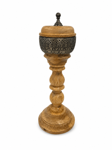 Wooden incense holder with magnet
