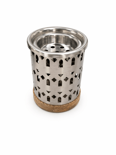 Aluminum small silver incense burner