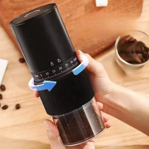 مطحنة كهربائية فاخره تستطيع التحكم بشده الطحن قابله للشحن
