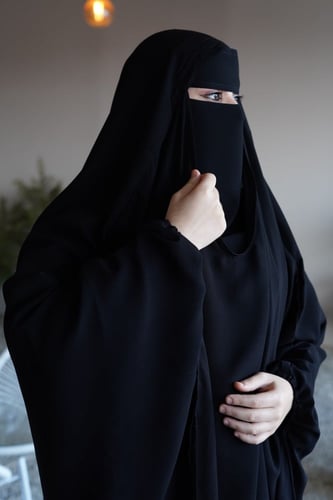 2 خمار + نقاب اسلامي طويل مشبك