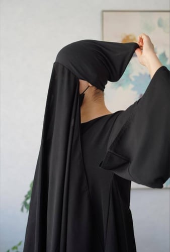 طرحة بندانة + نقاب اسلامي مشبك