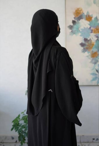 طرحة ربط + نقاب طويل اسلامي مشبك