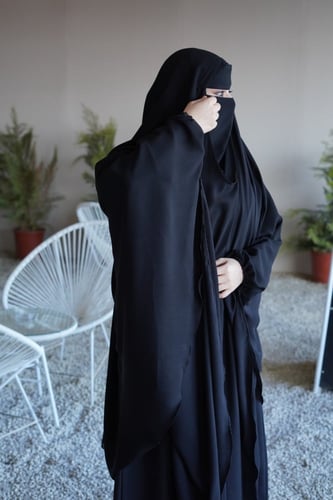 2 خمار + نقاب اسلامي طويل مشبك