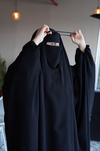 2 خمار + نقاب اسلامي طويل مشبك