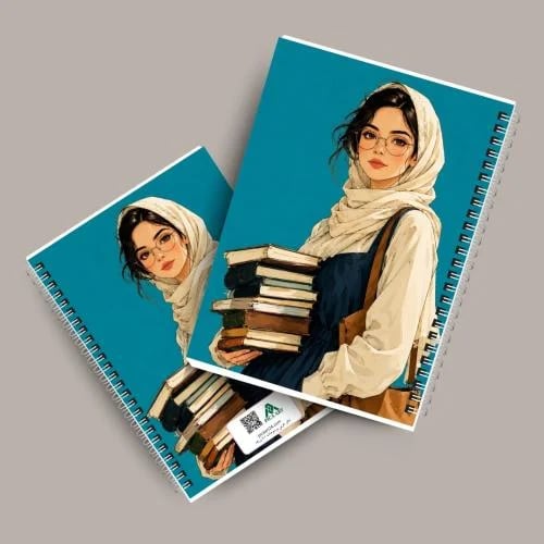 دفتر سلك برسومات فنية أنثوية | غلاف أنيق عالي الجودة A5