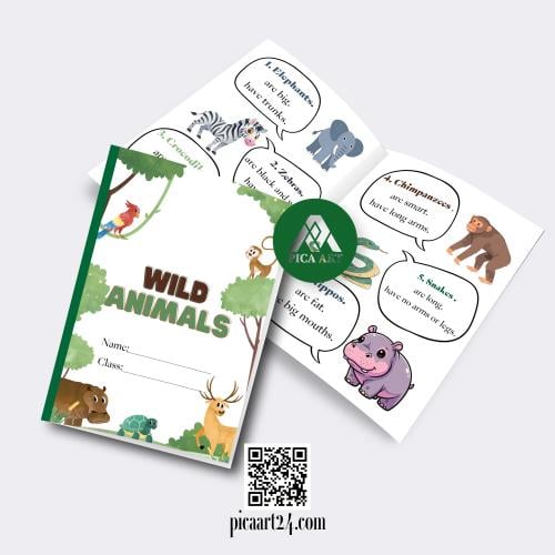 مطوية Wild Animals انجليزي – الصف الثاني الابتدائي...