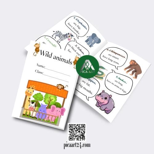 مطوية Wild Animals انجليزي – الصف الثاني الابتدائي...