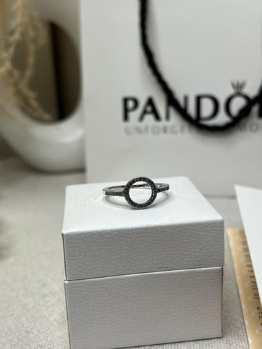 خاتم باندورا PANDORA فضي كرستالة فضي