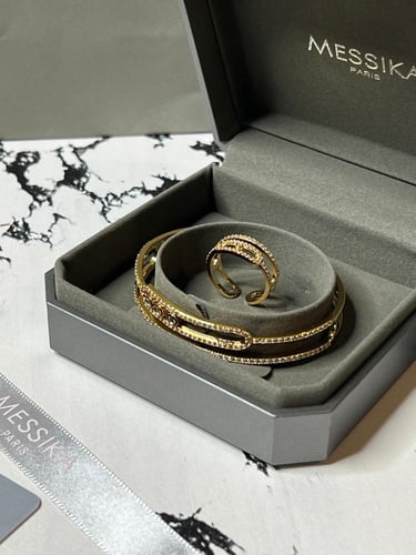 أسوارة مع خاتم MESSIKA معدن ذهبي