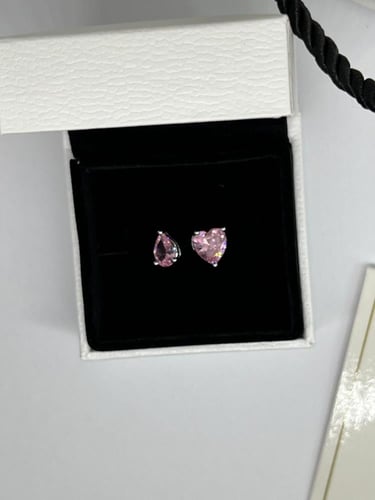 خاتم باندورا PANDORA فضي كرستالة وردي