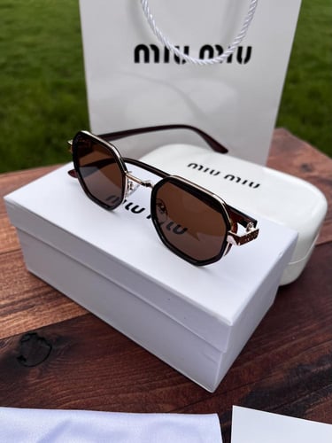 نظارة miu miu إطار بني - عدسة بني