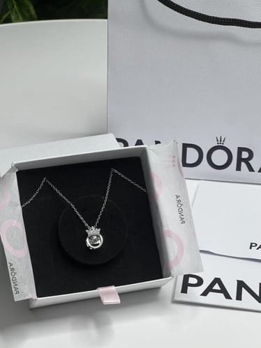سلسال باندورا PANDORA فضي كرستالة ابيض